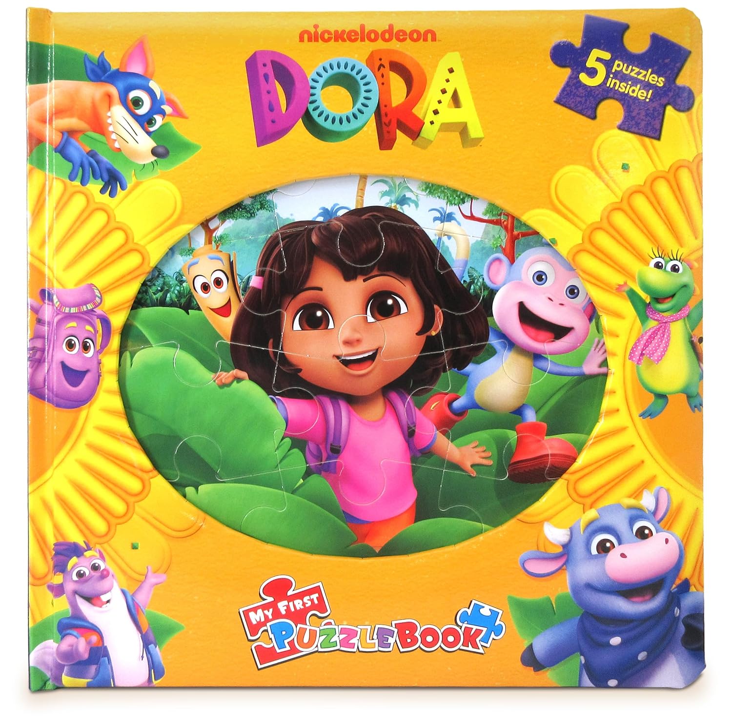 Nickelodeon Dora My First Puzzle Book (10-Page Board Book, 5 Puzzles) Novelty Book – Picture Book