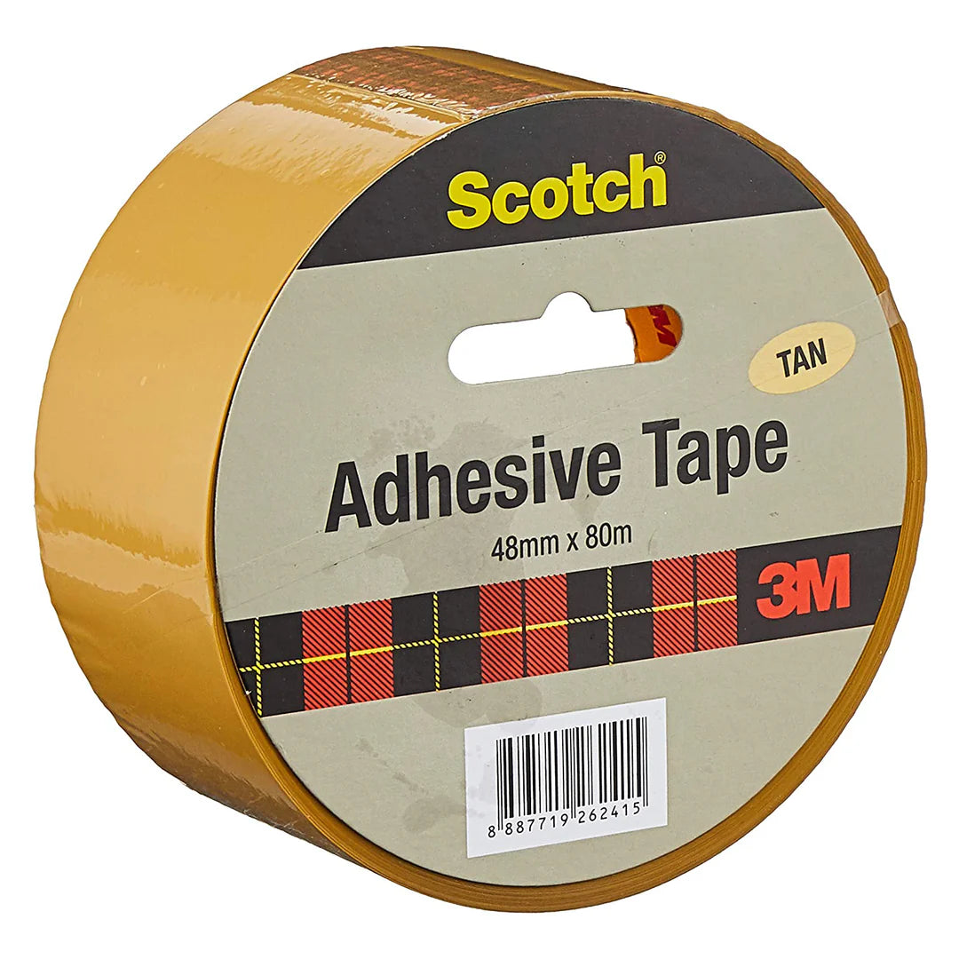 Scotch® 3450T Packaging Tape Tan Single, 48mm x 80m
