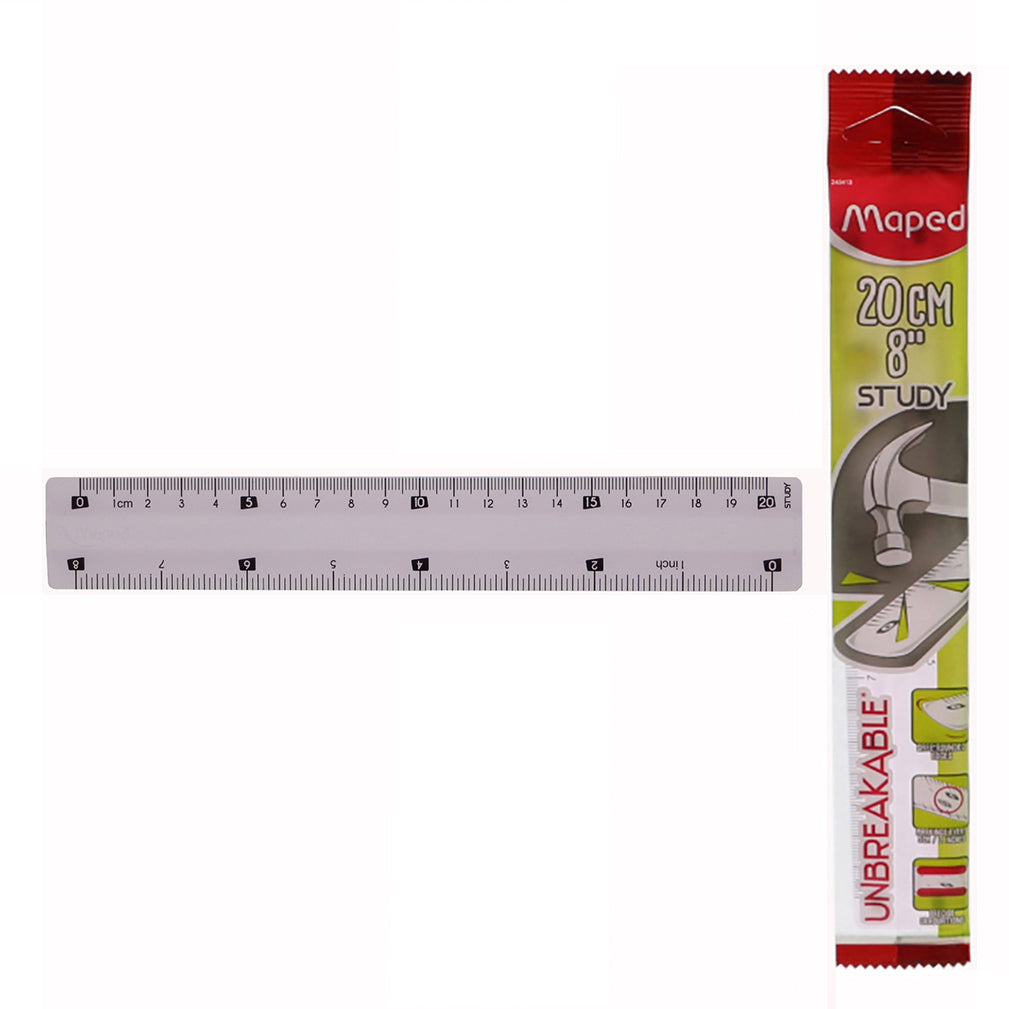 Maped Unbreakable Plastic Ruler 20Cm/8
