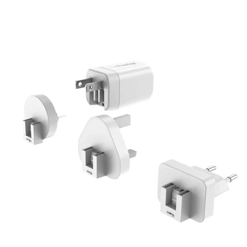 Mazer PD35W Travel Adapter with Changeable Plugs - White