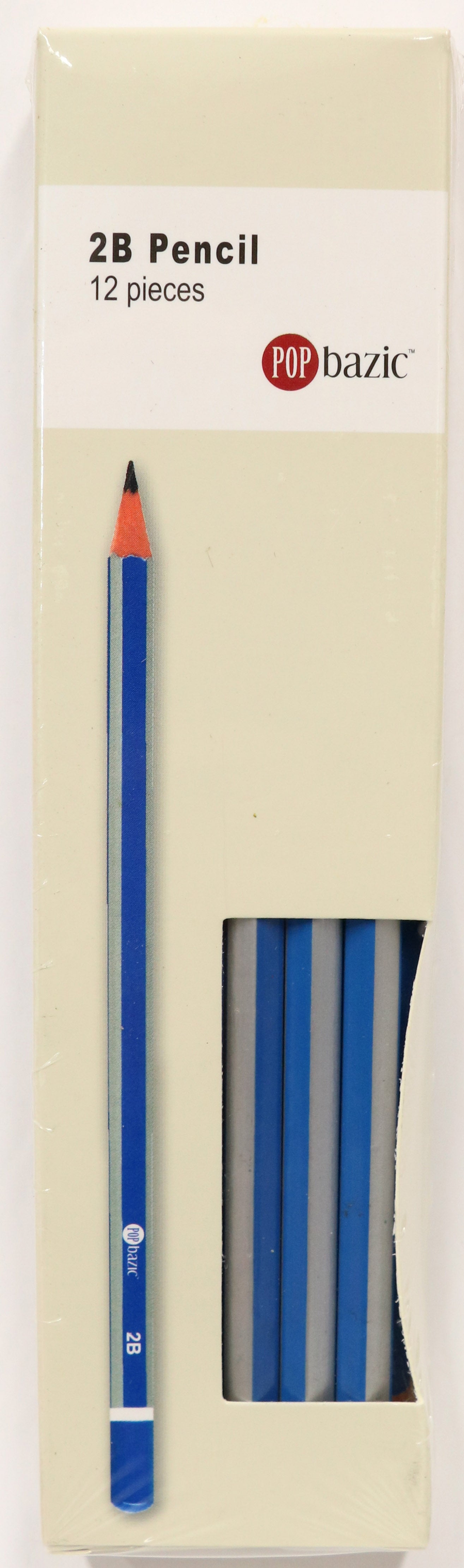POP BAZIC 2b Pencil 12's (blue/silver)