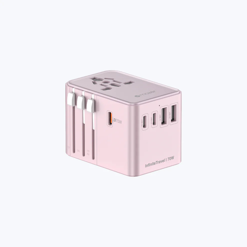 Mazer M-IFTravel170PD-PK InfiniteTravel GaN PD70W 3C+2A World Travel Charger (Pink)