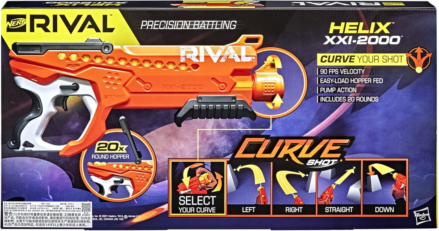 HASBRO NERF RIVAL CURVE SHOT HELIX XXI 2000 TOY BLASTER