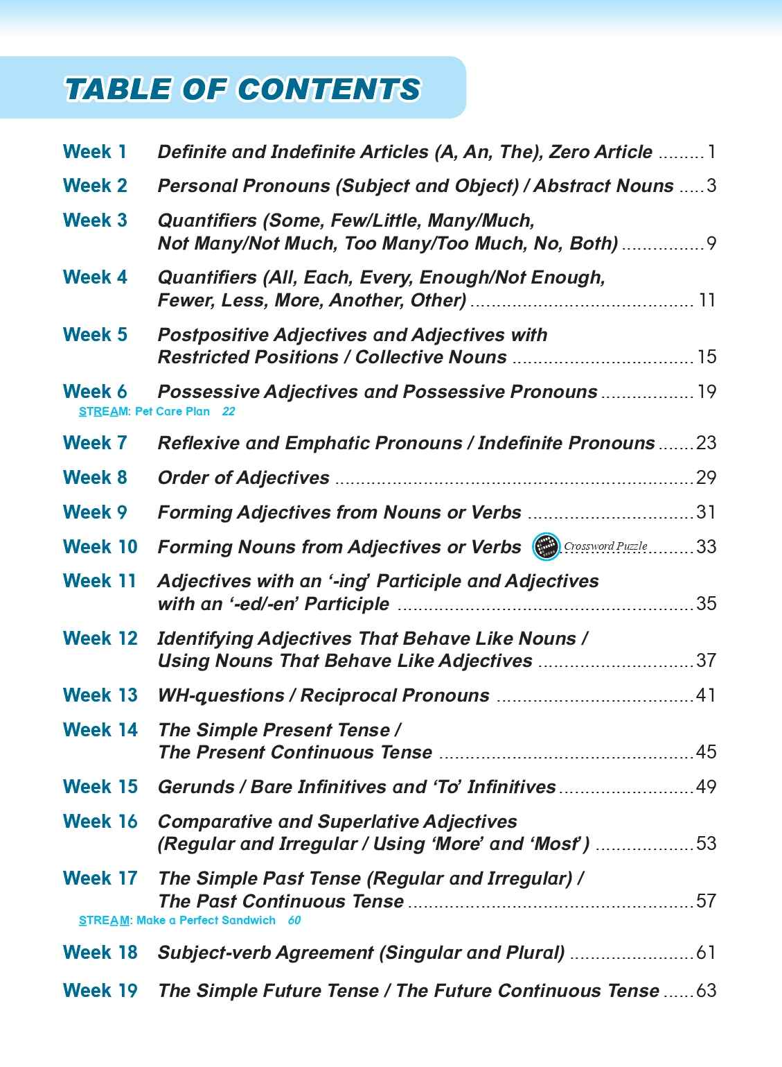  Learning+ English Grammar by the Week Workbook 4
