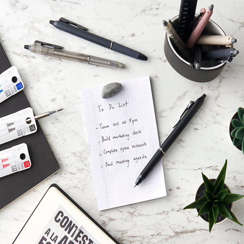 PILOT FRIXION BALL KNOCK ZONE ERASABLE PEN FINE 0.7MM ALL TIME BLACK