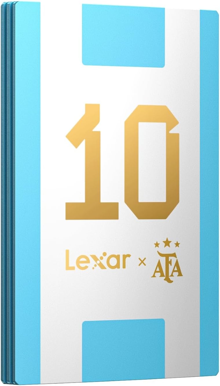 Lexar SL500 Portable SSD 1TB AFA Edition, Argentina World Championship Co-Branding, Up to 2000MB/s Read & 1800 MB/s Write, USB 3.2 Gen 2x2, Slim & Durable Metal, Supports Apple ProRes Video Recording