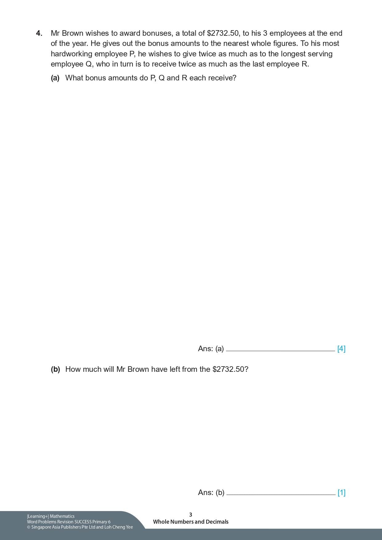Learning+ Mathematics Word Problems Revision SUCCESS Primary 6