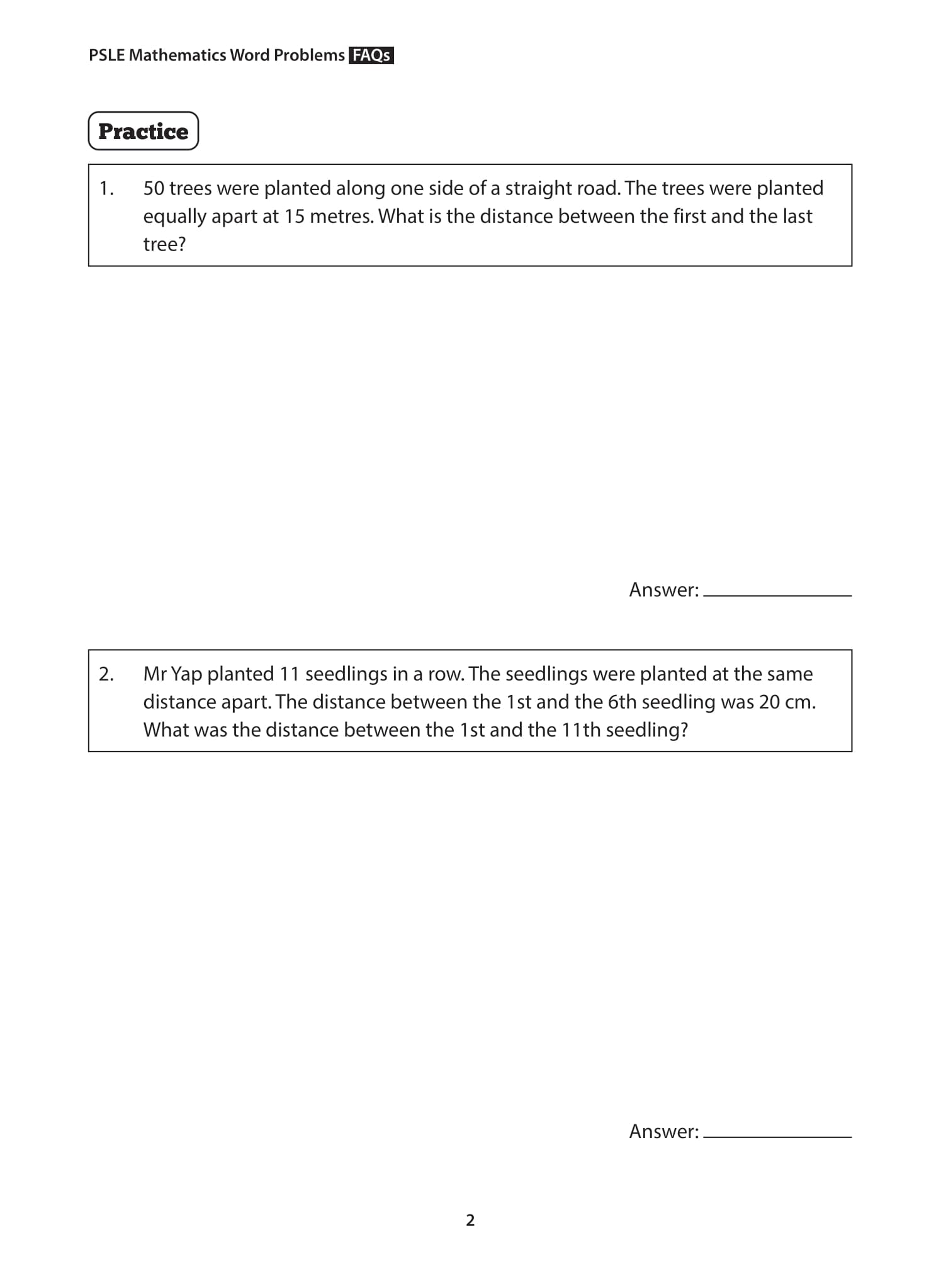 PSLE Mathematics Word Problems – FAQs