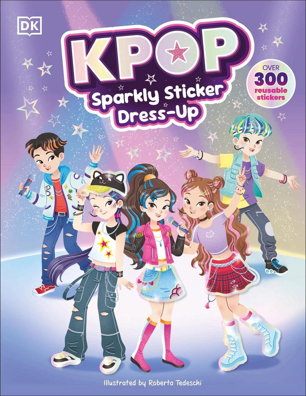 K-Pop Sparkly Sticker Dress-Up Over 300 Reusable Stickers for Kids (Paperback)