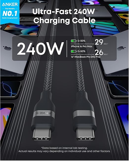 Anker USB-C to USB-C Cable 240W - 1.8m