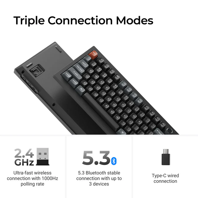 Keychron V3 Ultra 8K Wireless Custom Mechanical Keyboard - Red