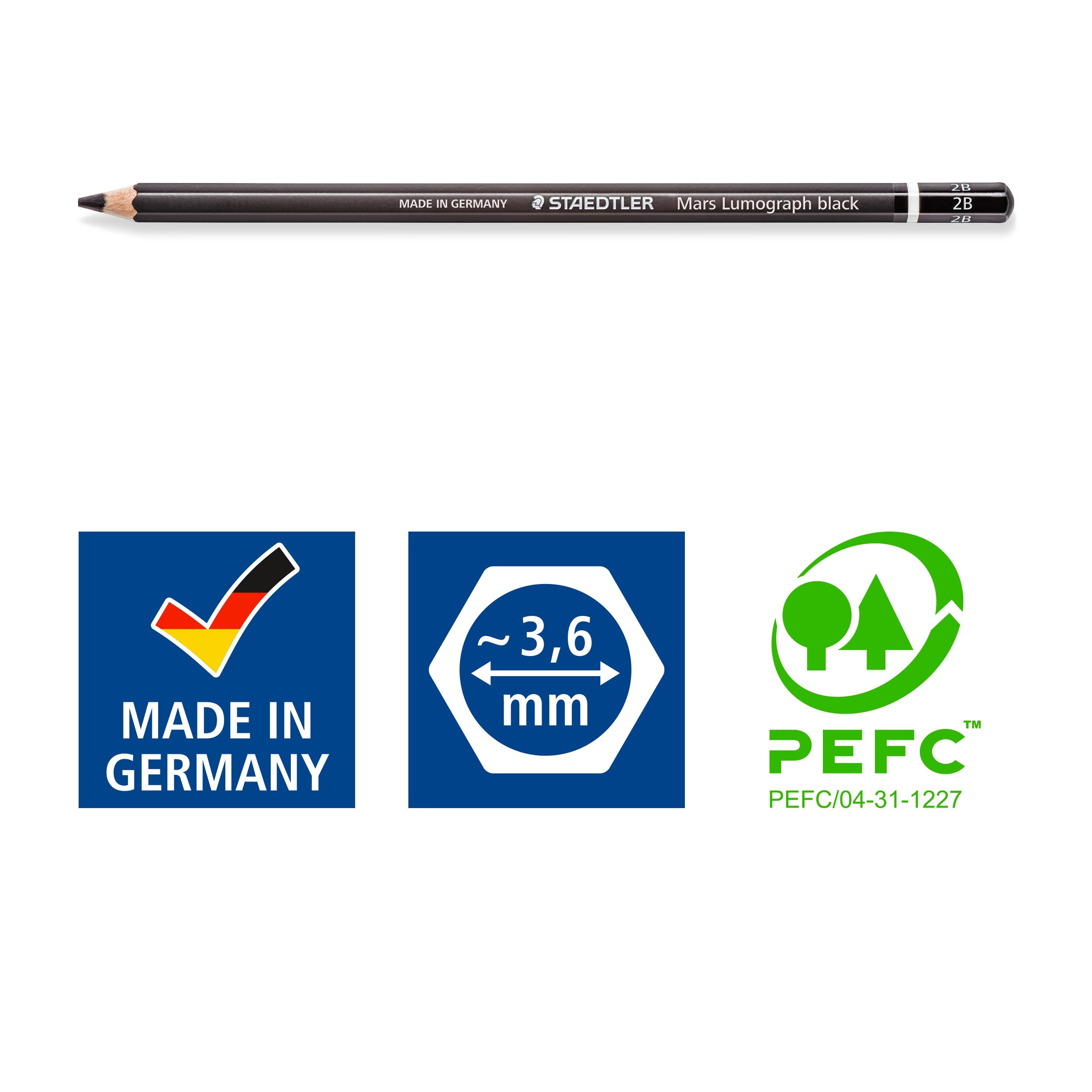 STAEDTLER MARS LUMOGRAPH BLACK ART PENCIL 100B-2B