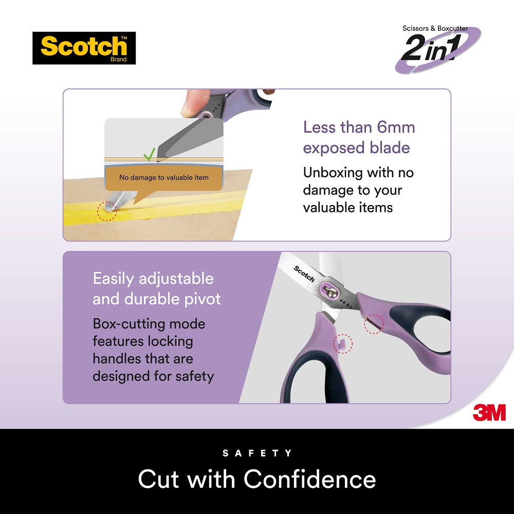Scotch™ 1487 Stainless Steel Unboxing Scissors 7"