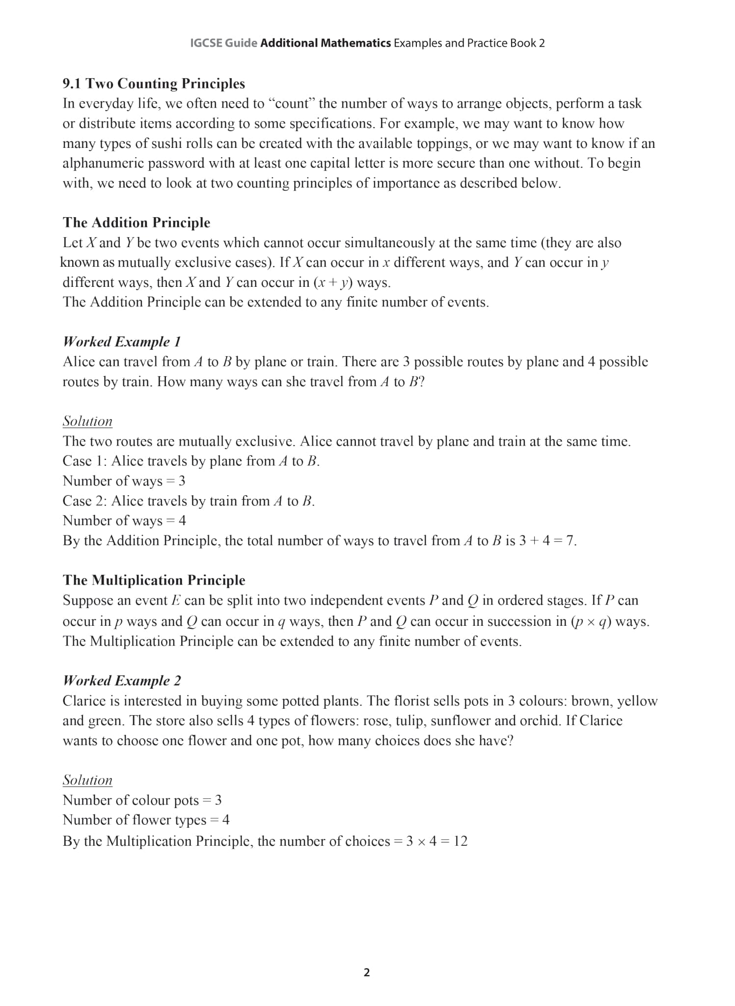 IGCSE Guide Additional Mathematics Examples & Practices Book 2