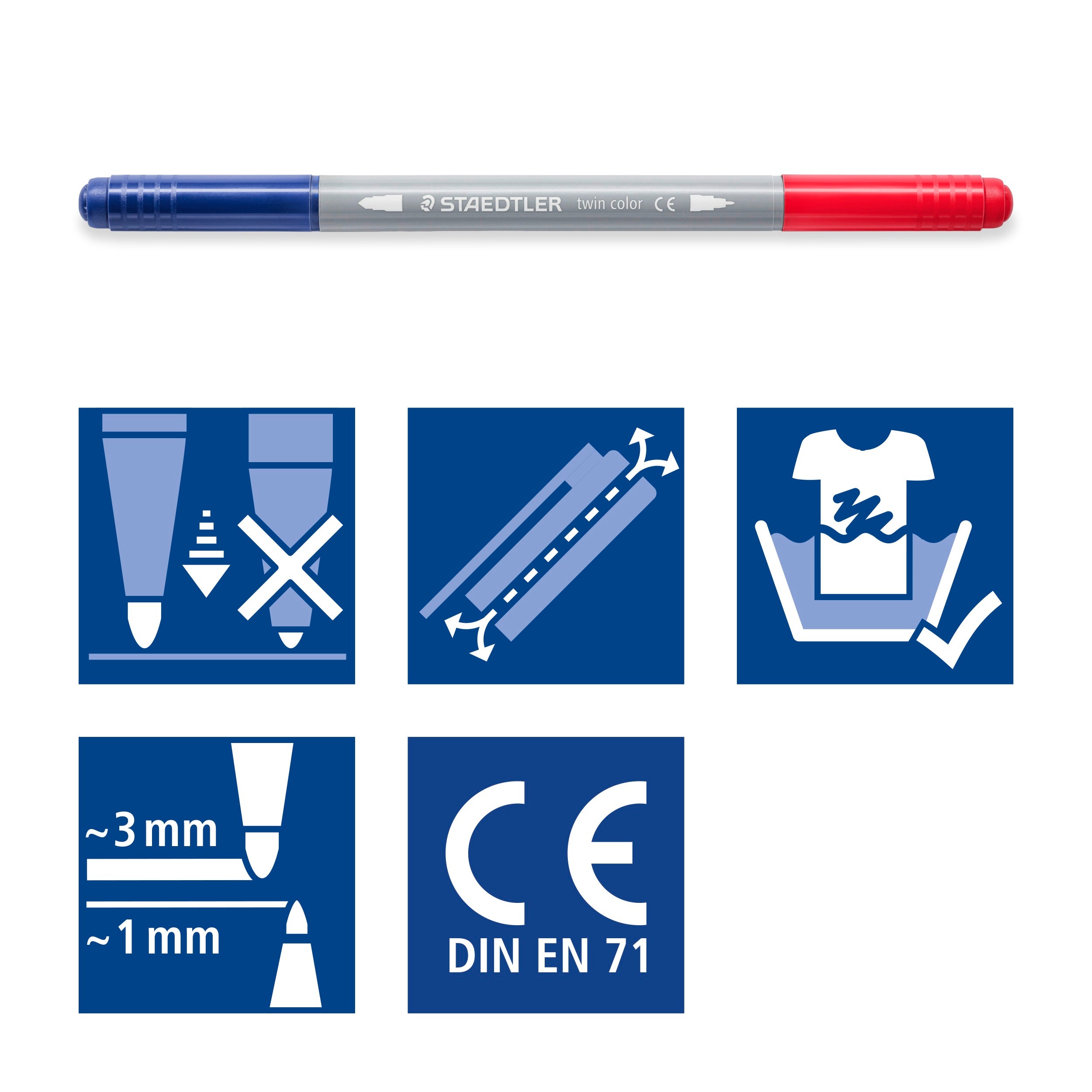 STAEDTLER DOUBLE-ENDED TWIN COLOUR PEN 3280