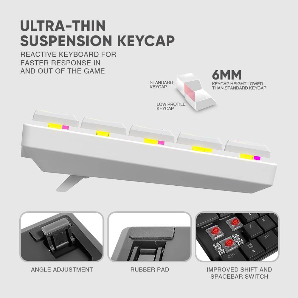 Armaggeddon SMK1C Modular Mechanical Keyboard (Linear) White