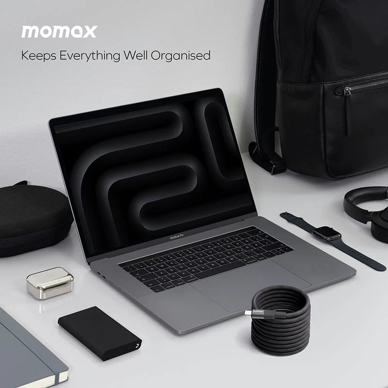 Momax DC62D USB-C to USB-C Magnetic Cable 100W (2M) - Black