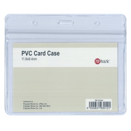 POP BAZIC Soft ID Card Holder with Zip Lock 11.6CM x 9.4CM (Horizontal)