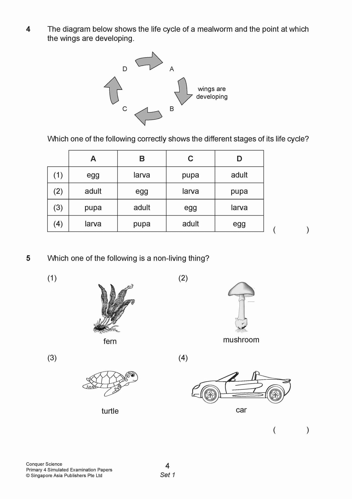 Conquer Science Primary 4 Simulated Examination Papers