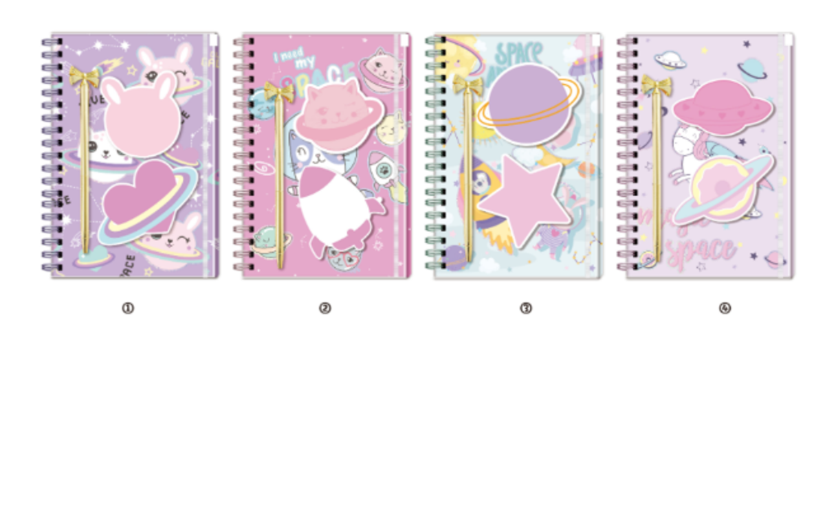Assorted A5 Hard Cover Notebook With Pen+Sticky Note