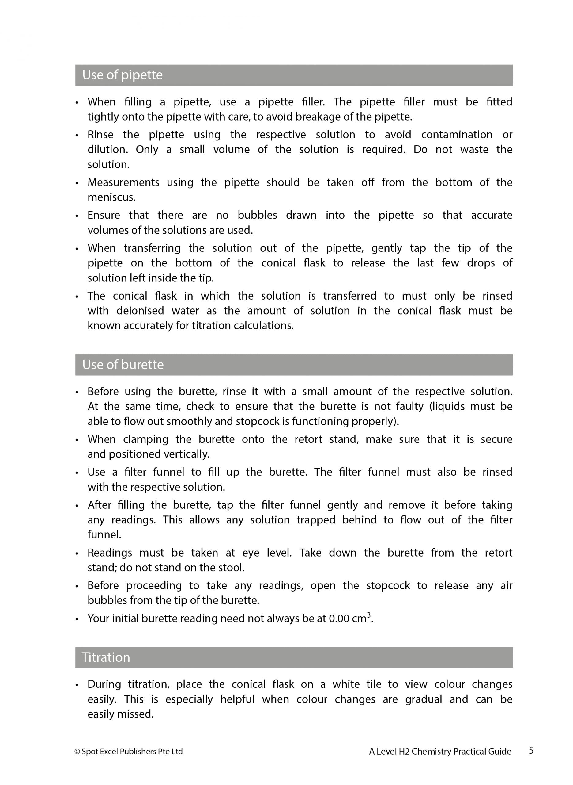 A-Level H2 Chemistry Practical Guide