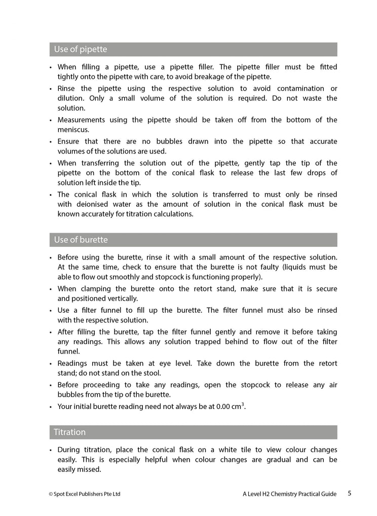 A-Level H2 Chemistry Practical Guide