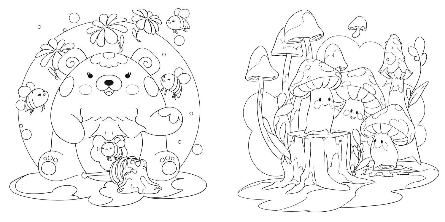 Sparkpool Kawaii Colouring Book