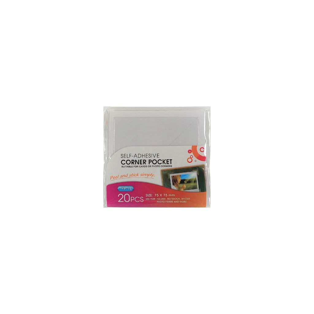 Self-adhesive Corner Pocket 75x75mm 20s