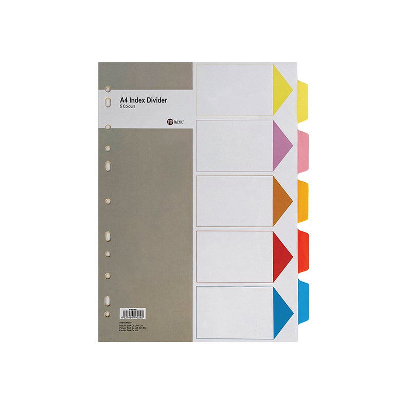 POP BAZIC 5-colour Paper Index  A4
