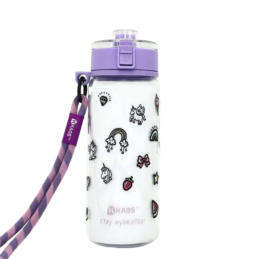 KAGS UNICORN AQUARECHARGE SERIES TRITAN 600ML WATER BOTTLE