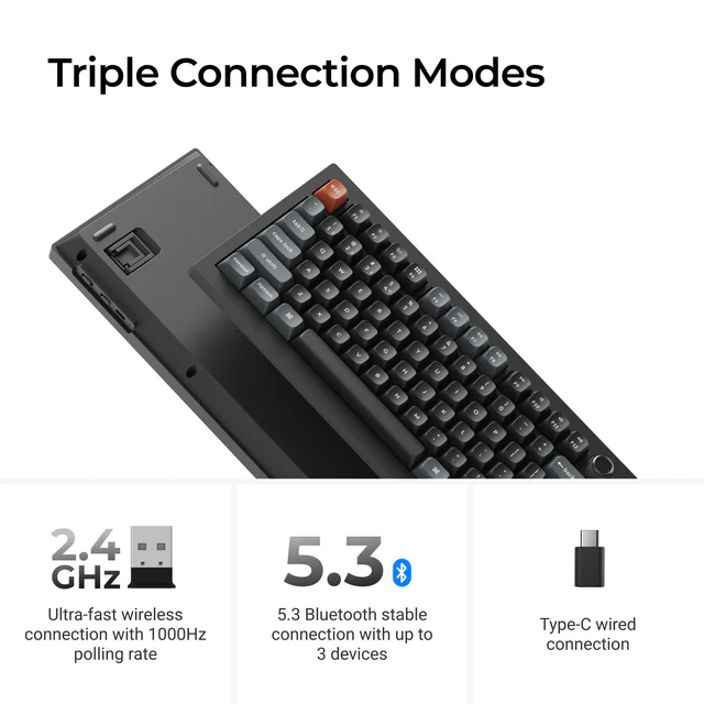 Keychron V6 Ultra 8K Wireless Custom Mechanical Keyboard - Red