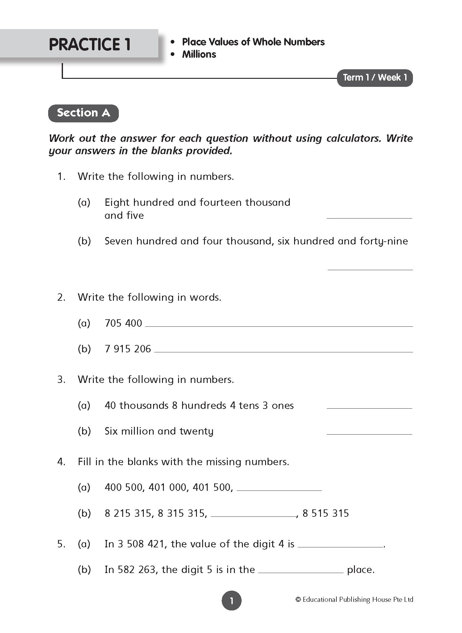 Primary 5 Maths Weekly Revision - 5th Edition
